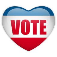 United States Election Vote Heart Button N5