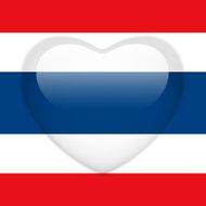 Thailand Flag Heart Glossy Button