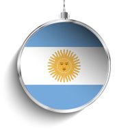 Merry Christmas Silver Ball with Flag Argentina N3