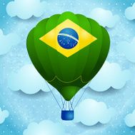 Hot air balloon with Brazilian colors