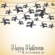 Witch Halloween string card in vector format N3