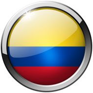 Colombia Round Metal Glass Button