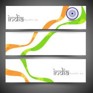 Indian Republic Day celebration web header or banner set