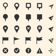 Vector Set of GPS Icons Map Markers and Pointers N4