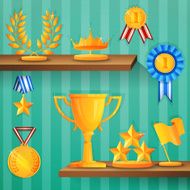 Award shelves background