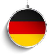Merry Christmas Silver Ball with Flag Germany N3