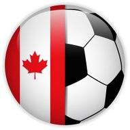 Canada Flag with Soccer Ball Background N3