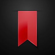 Red bookmarks isolated on black background N2