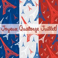Eiffel tower France card in vector format N3