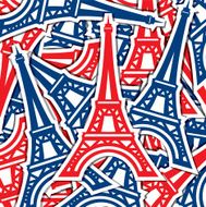 Eiffel Tower sticker card in vector format