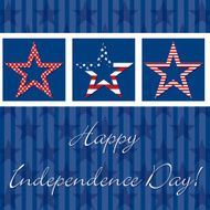 Happy 4th of July patterned star card in vector format N4