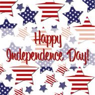Patterned Independence Day star card in vector format N2