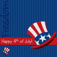 Patriotic Uncle Sam hat 4th of July card N18