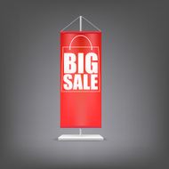 Big sale Vertical red flag at the pillar