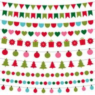 Christmas lights and decoration vector set
