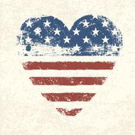 Heart shaped american flag Vector EPS10 N2