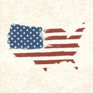 USA flag Shape of american map Vector EPS10