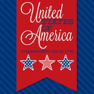 Retro ribbon Independence Day card in vector format N15