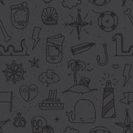 Pirate tattoo seamless vector pattern