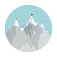 Flat Style Icon with Mountains N2