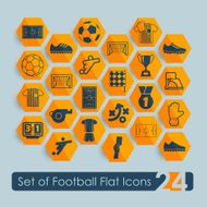 Set of football flat icons N18
