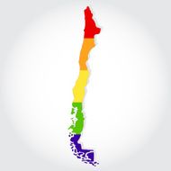 Rainbow flag in contour of Chile