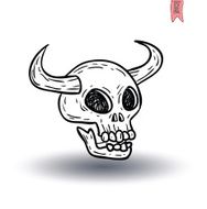 skull cartoon icon vector illustration N13