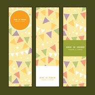 Vector party decorations bunting vertical banners set pattern background