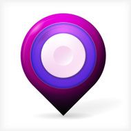 Colored realistic vector icon for marker geolocation