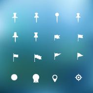 White icons clip-art on color background