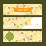 Vector party decorations bunting horizontal banners set pattern background