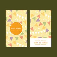 Vector party decorations bunting vertical round frame pattern business cards