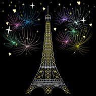 Vector Eiffel tower in Paris