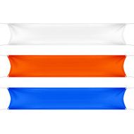 White Red and Blue Rectangular Banners with Corners Ropes