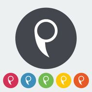 Map pointer single flat icon N6