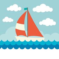 Sailing Boat on Waves N2