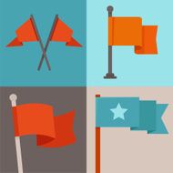 Vector set of flag design elements