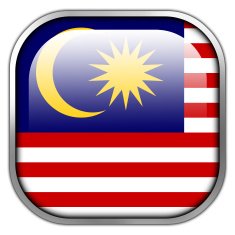 Malaysia Flag square glossy button