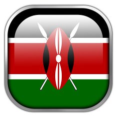 Kenya Flag square glossy button