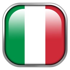 Italy Flag square glossy button