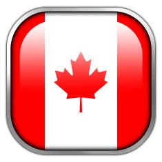 Canada Flag square glossy button