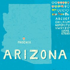 Map of Arizona with icons