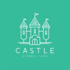 Abstract castle line craft style vector symbol icon