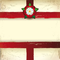 Square grunge background with England flag and Tudor rose