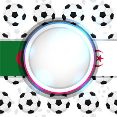 Cover with a soccer ball and the Algerian flag