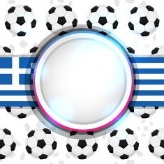 Cover with a soccer ball and the Greek flag
