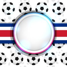 Cover with a soccer ball and the Costa Rican flag