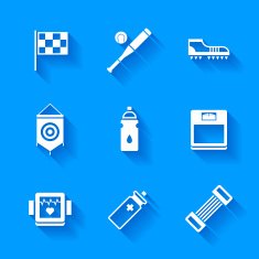 Set of white sports icons