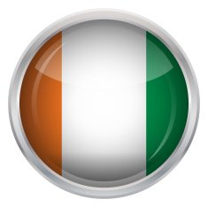 Glossy Button - Flag of Ivory Coast N4