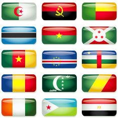 Africa (A-E) Rectangular Flags